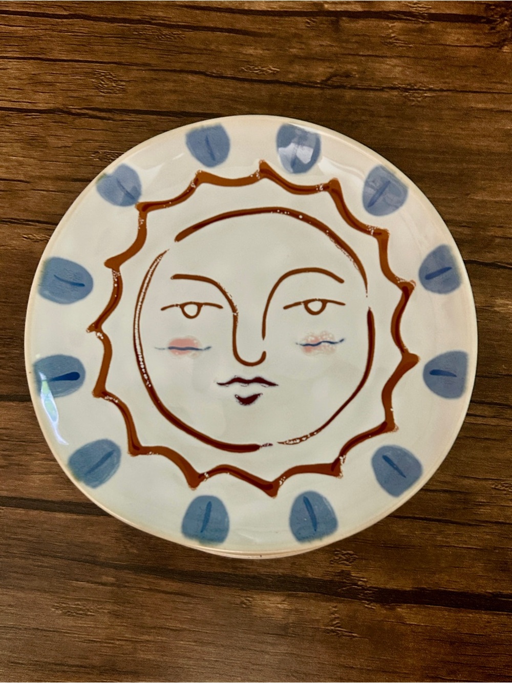 1 Hand Painted Artful Mystic Sun ☀️ Small Bites Appetizer Plate / Trinket Dish - Picture 6 of 7